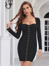 Women's Sexy Sweetheart Neckline Multiple Buckle Bodycon Dress, Fashion Bandage Dress
